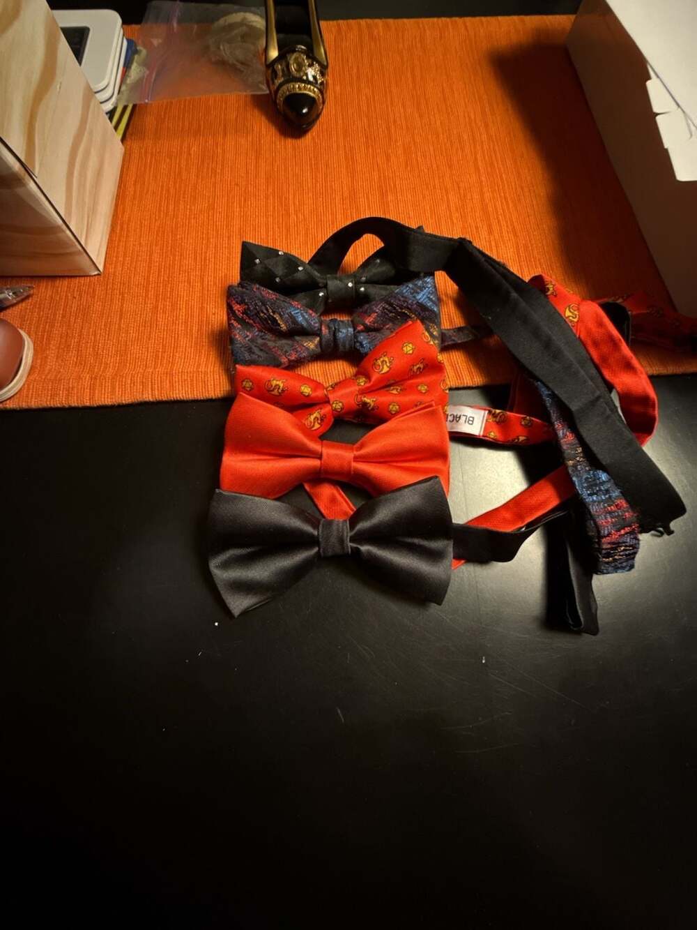 Lot of 5 Men's Assorted Patterned and Solid Bow Ties